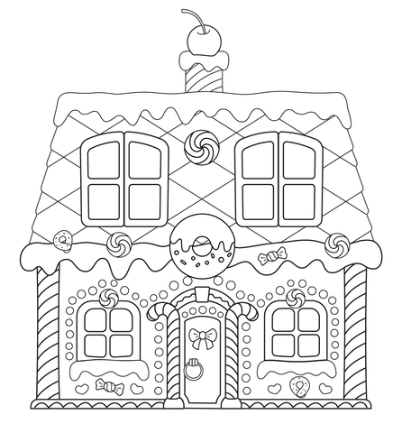 Gingerbread House Coloring Page